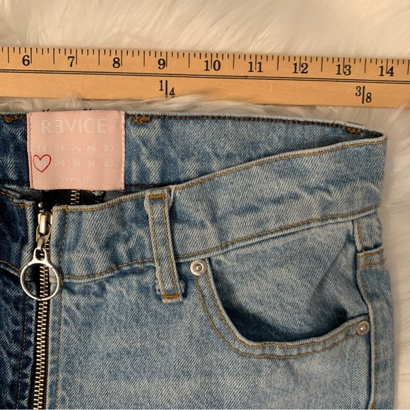 REVICE Ying Yang Two-Tone Zipper Wrapped Crop Jeans 28w - Picture 13 of 16